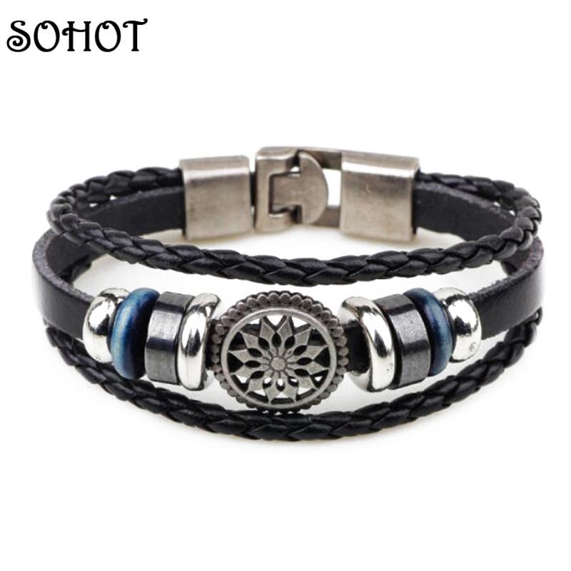 SOHOT Vintage Hobo Handmade Alloy Charm Multilayer Leather Rope Clasps Bracelets Jewelry Accessories for Men Women
SOHOT Vintage Hobo Handmade Alloy Charm Multilayer Leather Rope Clasps Bracelets Jewelry Accessories for Men Women
