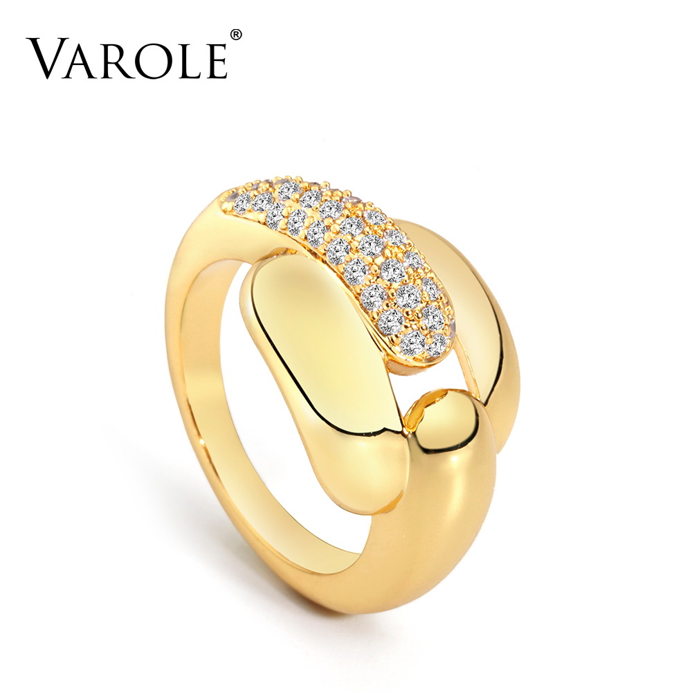 VAROLE Simple Design Ring Gold Color Female with Crystal Lady Finger Rings For Women Fashion Jewelry Dropshipping
VAROLE Simple Design Ring Gold Color Female with Crystal Lady Finger Rings For Women Fashion Jewelry Dropshipping