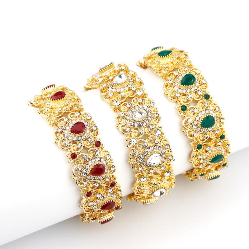 Sunspicems 2021 Morocco Golden Bangle for Women C-shaped Elastic Wire Flower Crystal Jewelry Indain Dancer Bijoux
Sunspicems 2021 Morocco Golden Bangle for Women C-shaped Elastic Wire Flower Crystal Jewelry Indain Dancer Bijoux