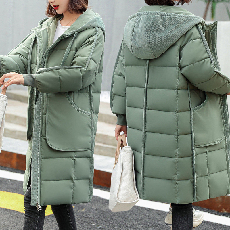 2021 Women Parkas New Winter Arrival Oversize Jacket Women' Hood Big Solid Pocket Cotton-quilted Long Coat 9B76, Light green.
2021 Women Parkas New Winter Arrival Oversize Jacket Women' Hood Big Solid Pocket Cotton-quilted Long Coat 9B76, Light green.