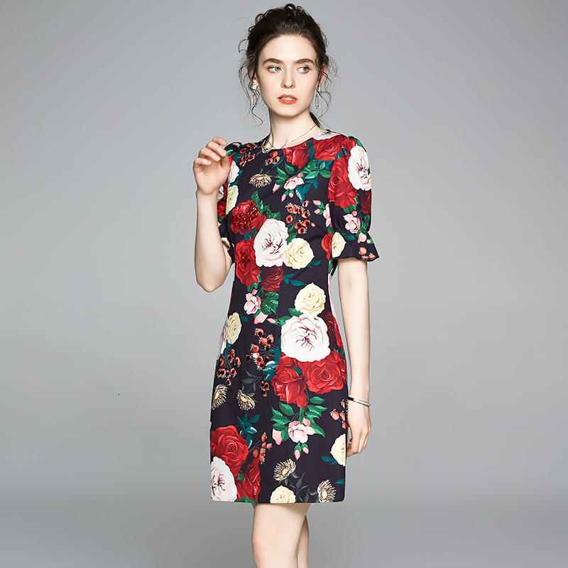 2021 New Merchall Summer Runway Designer Rose Women Flare Short Sleeve Beading Elegant Beach Casual Mini 89hk, Design and color
2021 New Merchall Summer Runway Designer Rose Women Flare Short Sleeve Beading Elegant Beach Casual Mini 89hk, Design and color