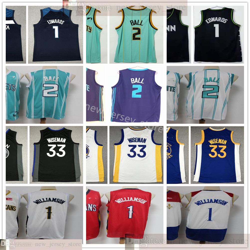 2021 New City Style Basketball 2 LaMelo Ball Jerseys Stitched 33 James Wiseman Zion 1 Anthony Edwards Williamson Jersey Purple White Blue, Black;red
2021 New City Style Basketball 2 LaMelo Ball Jerseys Stitched 33 James Wiseman Zion 1 Anthony Edwards Williamson Jersey Purple White Blue, Black;red