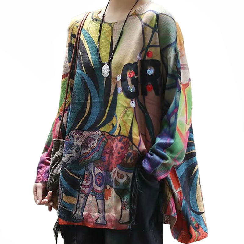 Ladies the British Form Vintage Printed Sweaters Released Female Sweater Jumpers Plus Size Borla Split 6bbb, Picture color
Ladies the British Form Vintage Printed Sweaters Released Female Sweater Jumpers Plus Size Borla Split 6bbb, Picture color