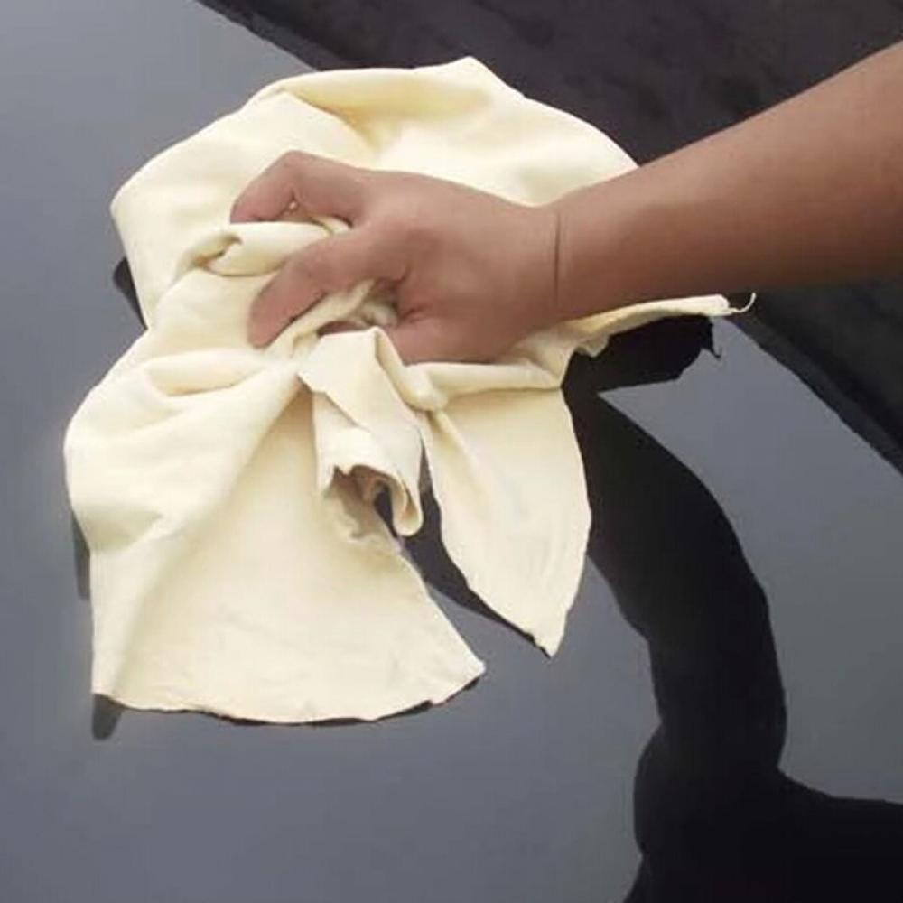 Auto Care Natural Chamois Car Cleaning Cloth Genuine Leather Wash Suede Absorbent Quick Dry Towel Streak Lint Free