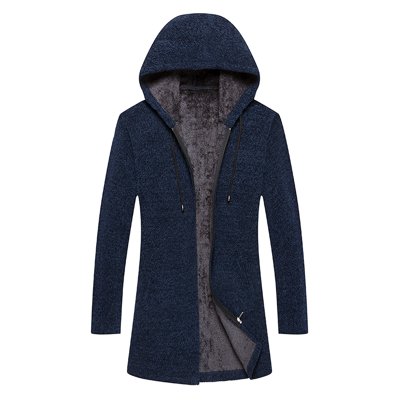 New Mens Sweater Autumn Winter Thick Warm Long Cardigan Men Hooded Sweater Coat Male Cardigan Sweater Jacket Casual Clothes 201124