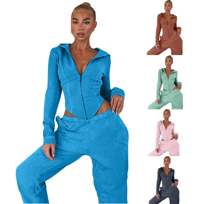 Womens Tracksuit Hoodies Solid Color Long Sleeve Sweatshirt Zipper Pullover Trend Sweatshirt 2021 New + Long Pants Two-piece Set, Blue
Womens Tracksuit Hoodies Solid Color Long Sleeve Sweatshirt Zipper Pullover Trend Sweatshirt 2021 New + Long Pants Two-piece Set, Blue
