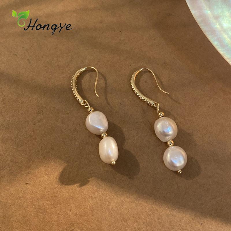 Hongye Vintage Irregular Natural Freshwater Pearls Drop Earrings for Women Shiny Cubic Zircon Metal Simple Party Brincos Jewelry
Hongye Vintage Irregular Natural Freshwater Pearls Drop Earrings for Women Shiny Cubic Zircon Metal Simple Party Brincos Jewelry