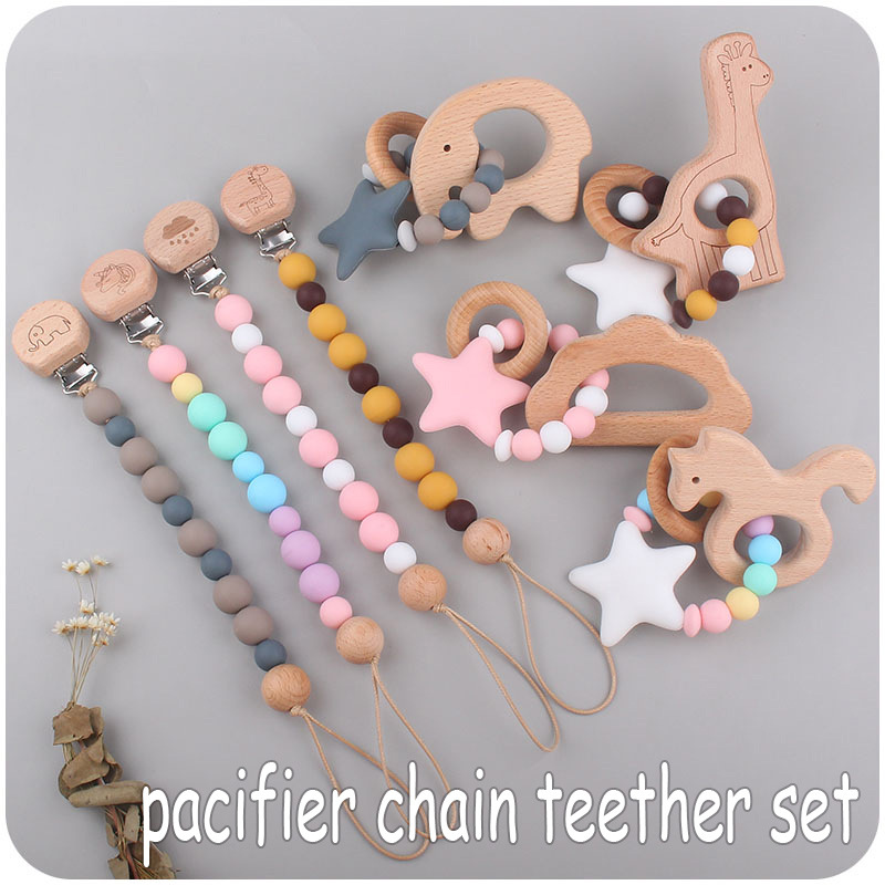 INS baby Safty Wooden Soothers & Teethers Unicorn Elephant Shape Beads Ball Design Health Care Teething Training Infant Pacifier Anti-Drop Chain Set Over 3 Months
INS baby Safty Wooden Soothers & Teethers Unicorn Elephant Shape Beads Ball Design Health Care Teething Training Infant Pacifier Anti-Drop Chain Set Over 3 Months