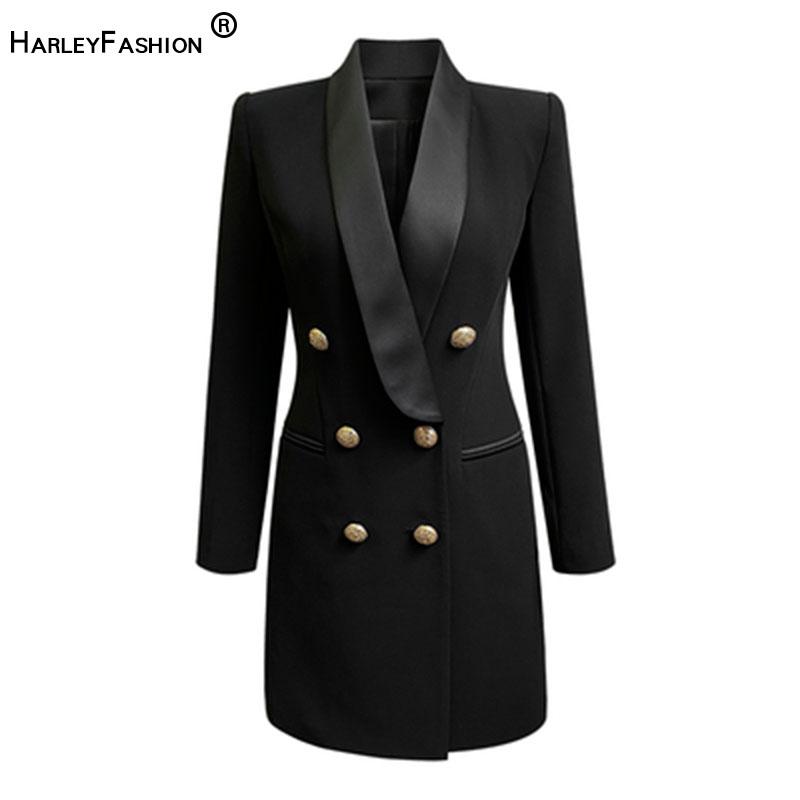 Autumn New Notched Women Solid Color Sheath Dresses Long Sleeve Double Breastted Slim Black Short Office Lady Dress
Autumn New Notched Women Solid Color Sheath Dresses Long Sleeve Double Breastted Slim Black Short Office Lady Dress