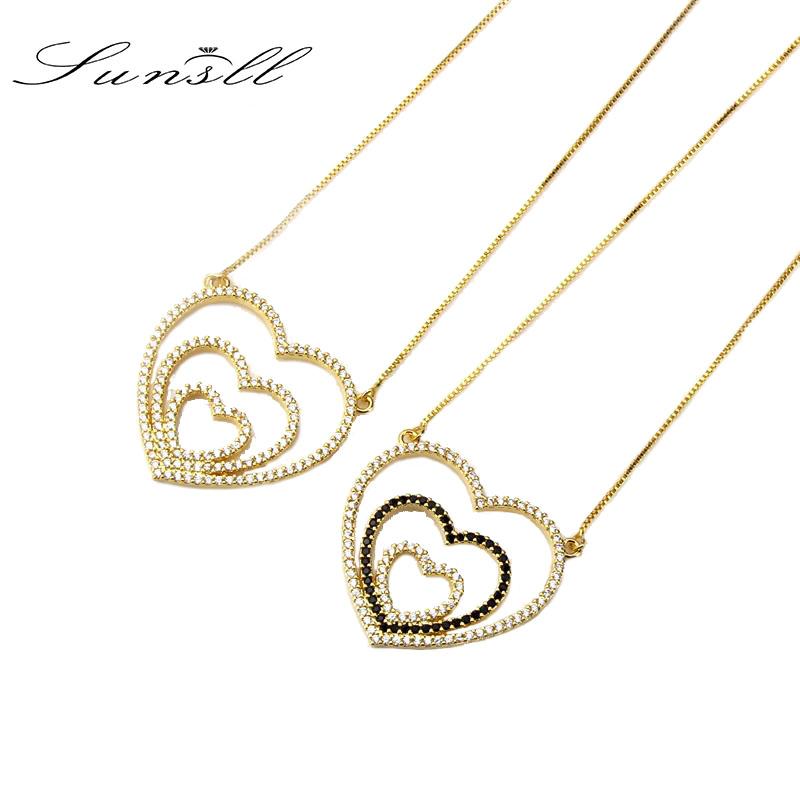 SUNSLL Golden Color Copper White /Blue Cubic Zirconia Love Heart Pendant Necklaces Women's Fashion Jewelry CZ Colar Feminina 
SUNSLL Golden Color Copper White /Blue Cubic Zirconia Love Heart Pendant Necklaces Women's Fashion Jewelry CZ Colar Feminina