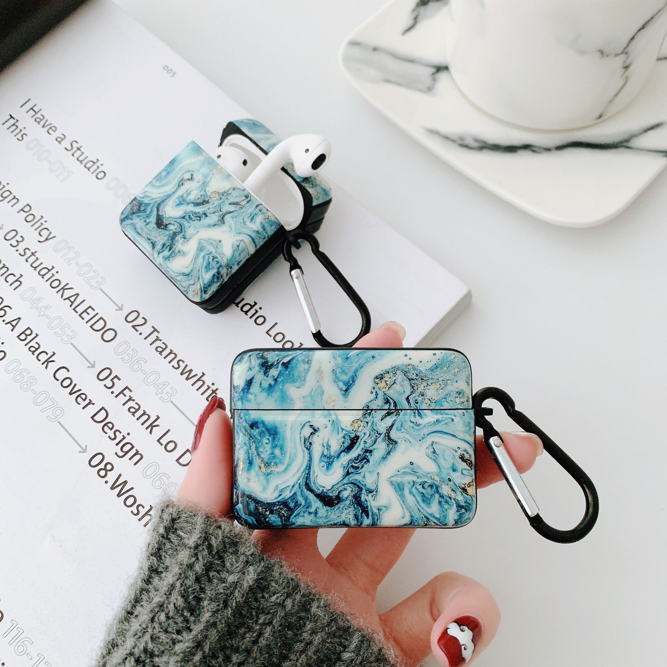 AntiKnock Suitcase Gold Marble Soft Protective Case Headphone Accessories For Airpods Pro Airpods1 2 Bluetooth Wireless Headphone5