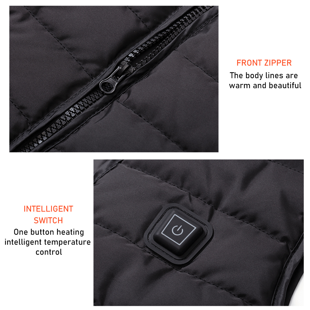 Men Jacket Smart Heating Cotton Vest USB Infrared Electric Heating Vest Women Outdoor Flexible Thermal Winter Warm Jacket Coat 201120