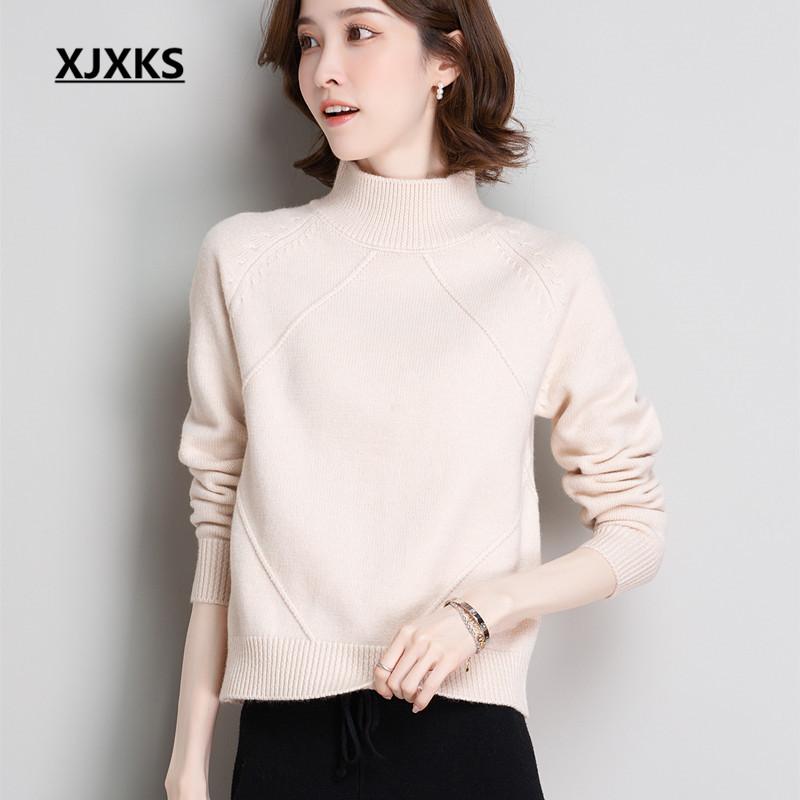 XJXKS High quality cashmere knitted sweater women pullover 2021 new winter warm thick women turtleneck sweater, Beige
XJXKS High quality cashmere knitted sweater women pullover 2021 new winter warm thick women turtleneck sweater, Beige