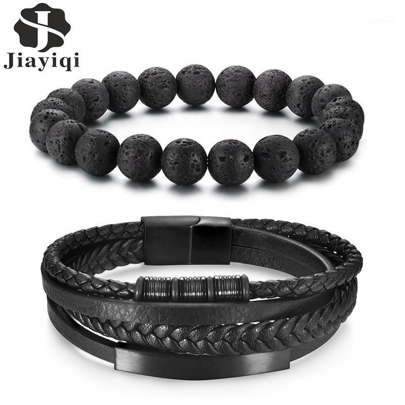 2pcs Men Bracelets Set Leather Natural Lava Beaded Bracelet Mens Stainless Steel Male Bangle Trendy Jewelry Gift Wholesale Price1
2pcs Men Bracelets Set Leather Natural Lava Beaded Bracelet Mens Stainless Steel Male Bangle Trendy Jewelry Gift Wholesale Price1