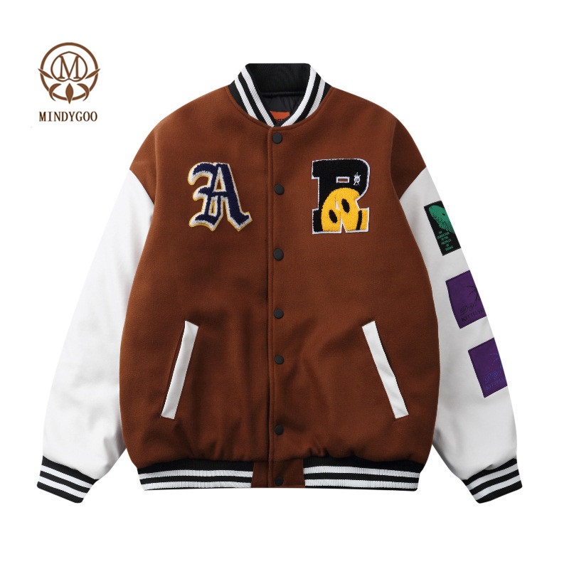 MINDYGOO high quality wholesale OEM custom designer women sports fur fleece high fashion mens womens baseball varsity jackets, Green
MINDYGOO high quality wholesale OEM custom designer women sports fur fleece high fashion mens womens baseball varsity jackets, Green