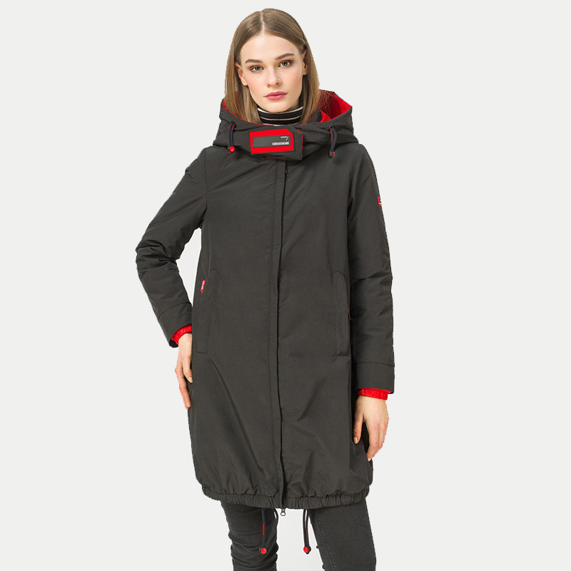 Collection Spring Autumn Womens Jacket Coat Warm Windproof Jacket Plus Size with Hood Pockets Fashion Parka clothing 201027