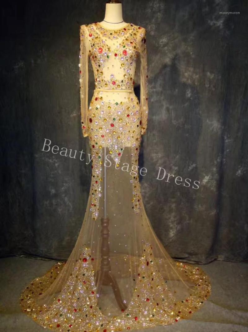 Multi-color Crystals Respective Long Train Dress Super luxurious Big Tail Dress Evening Costume Wedding Celebrate Prom1, As picture
Multi-color Crystals Respective Long Train Dress Super luxurious Big Tail Dress Evening Costume Wedding Celebrate Prom1, As picture
