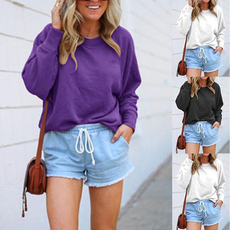 Solid color casual female sweatpants New fashionable tops Long winter ladies purple black sweater streetwear, White
Solid color casual female sweatpants New fashionable tops Long winter ladies purple black sweater streetwear, White