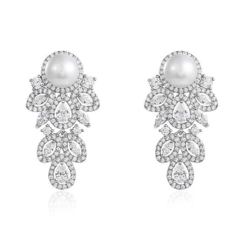WEIMANJINGDIAN New Arrival Leaf Shape Cubic Zirconia CZ Crystal and Shell Pearl Bridal Wedding Earrings
WEIMANJINGDIAN New Arrival Leaf Shape Cubic Zirconia CZ Crystal and Shell Pearl Bridal Wedding Earrings