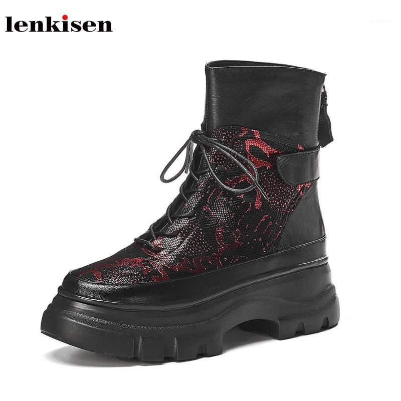 Lenkisen fashion print genuine leather lace up snake round toe buckle straps thick bottom winter women keep warm ankle boots L091, Red
Lenkisen fashion print genuine leather lace up snake round toe buckle straps thick bottom winter women keep warm ankle boots L091, Red