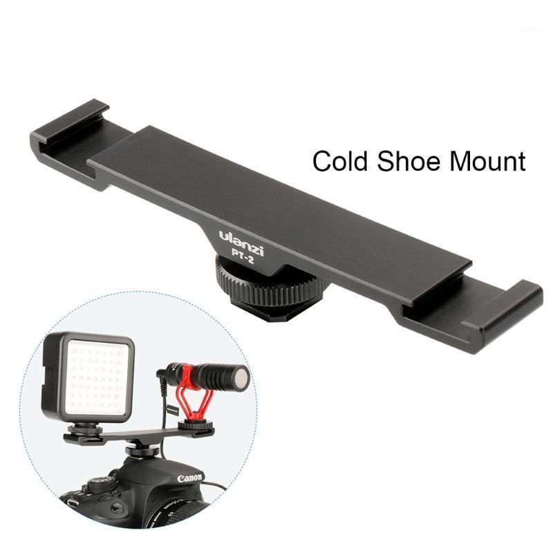 PT-2 Double Hot Shoe Mount Adapter Flash Microphone Bracket Holder for DV DSLR Microphone Light Accessories1