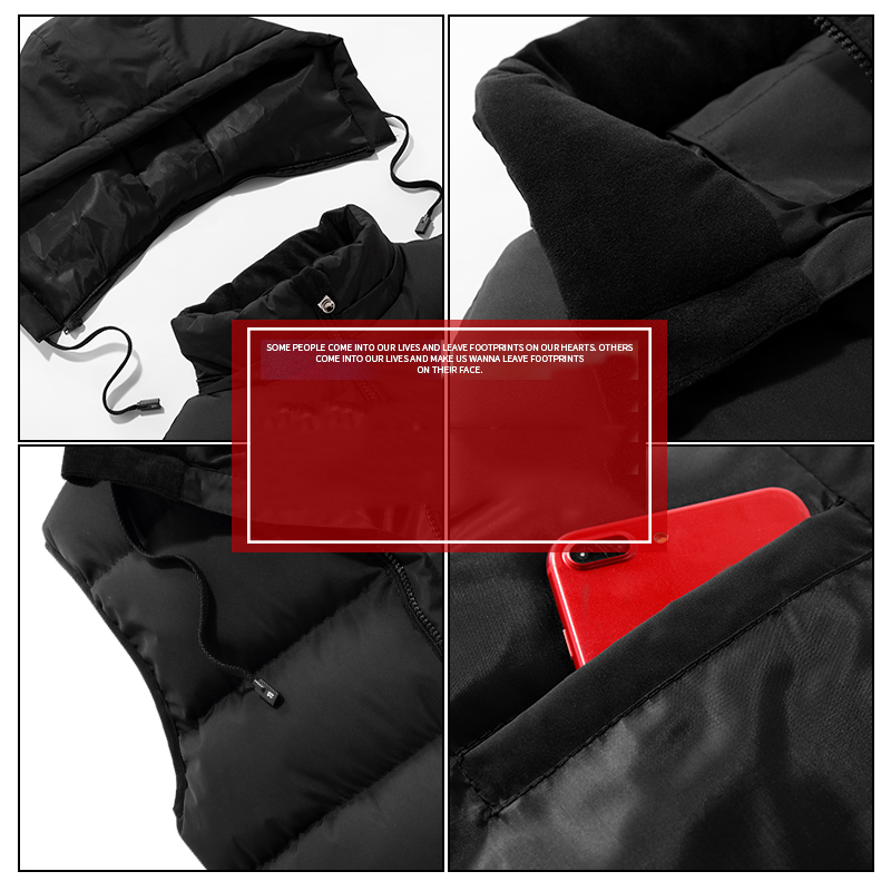 Varsanol Men Hooded Waistcoat Winter Warm Vests Jacket For Man Casual Solid With Hood Sleeveless Mens Coats Oversized 6XL Homme 201216