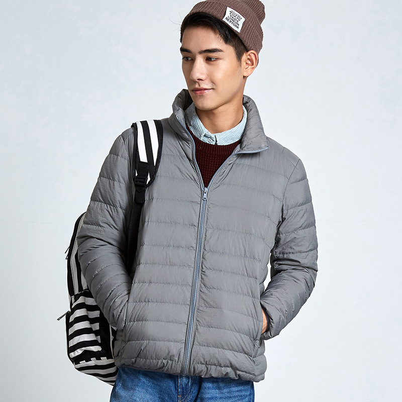 Men' coats light and collar down to winter coat solid short color thin version with zipper outwear tops, Gules
Men' coats light and collar down to winter coat solid short color thin version with zipper outwear tops, Gules