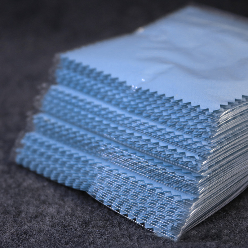 Cleaning Silver Polishing Cloth With Bag for Sterling Silver Jewelry Anti Tarnish Blue Color Microfiber Suede