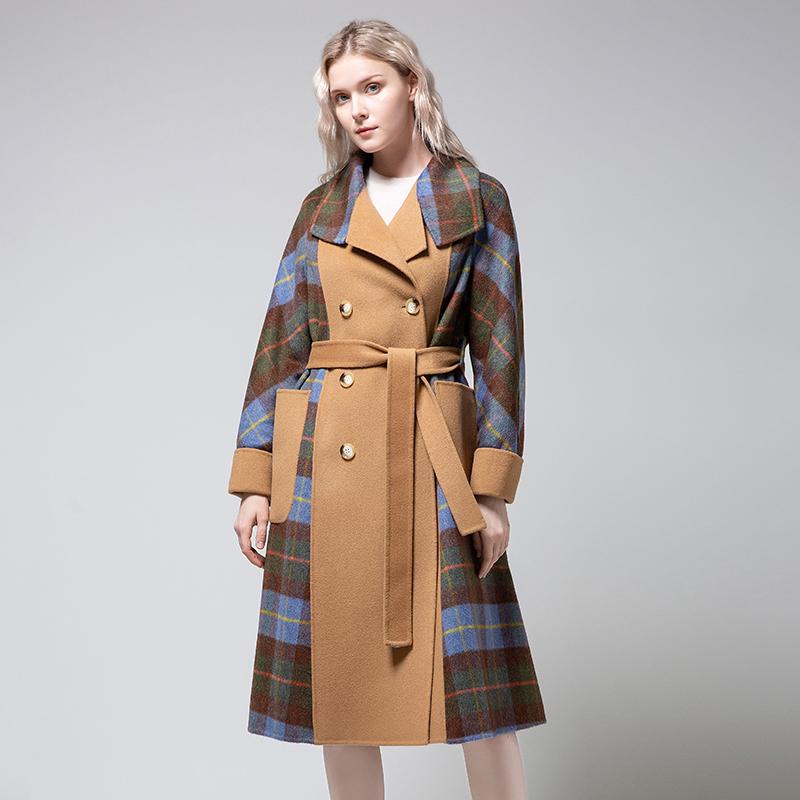 Autumn and winter new fashion wool coat women' stitching long slim coat women, Multi
Autumn and winter new fashion wool coat women' stitching long slim coat women, Multi