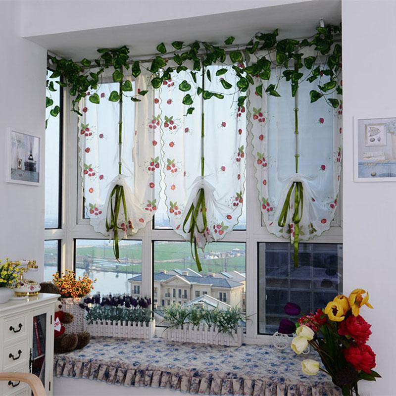 

Ouneed Embroidere flower Tulle Finished Product Quality Window Screens Curtain Panel Sheer*30 roller blinds 2020 hot sale, As pic