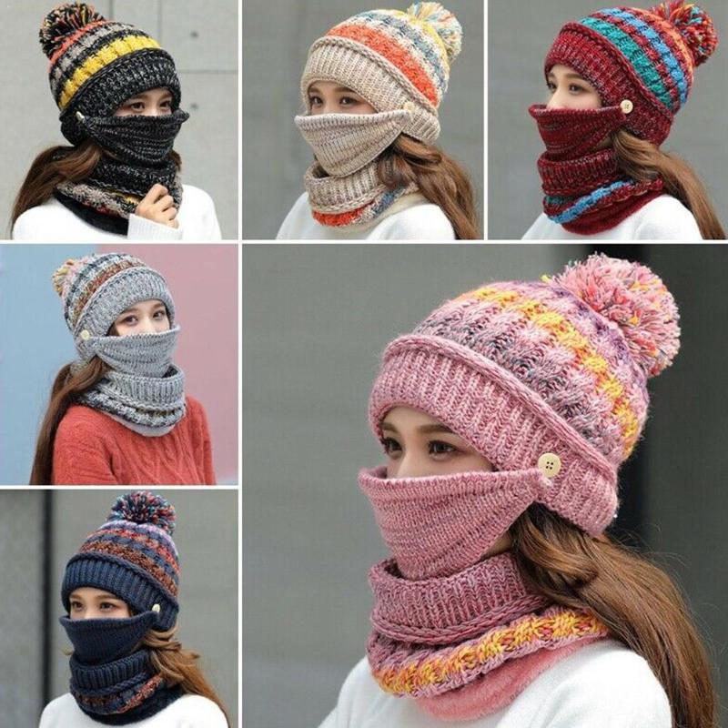 3pcs/set Winter Cap Woman Pompon Knitted Hat Neck Mask Mask Pom Cap Winter Plush Neckwarmer Pom Women Scarves Beanies W X0L1
3pcs/set Winter Cap Woman Pompon Knitted Hat Neck Mask Mask Pom Cap Winter Plush Neckwarmer Pom Women Scarves Beanies W X0L1