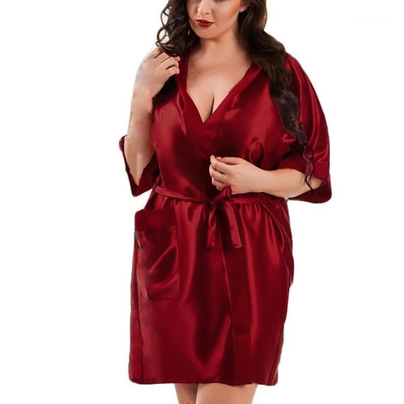 Nueva lencería sexy para mujer, vestido de noche de satén seda con cuello en V, camisón media manga, Camisón con cuello1, Red
Nueva lencería sexy para mujer, vestido de noche de satén seda con cuello en V, camisón media manga, Camisón con cuello1, Red