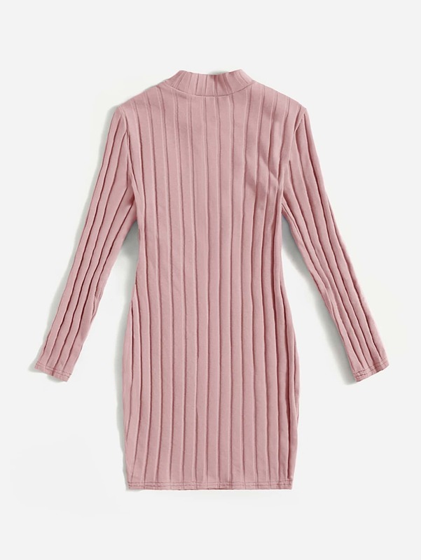 Girls Mock Neck Ribbed knit Dress SHE