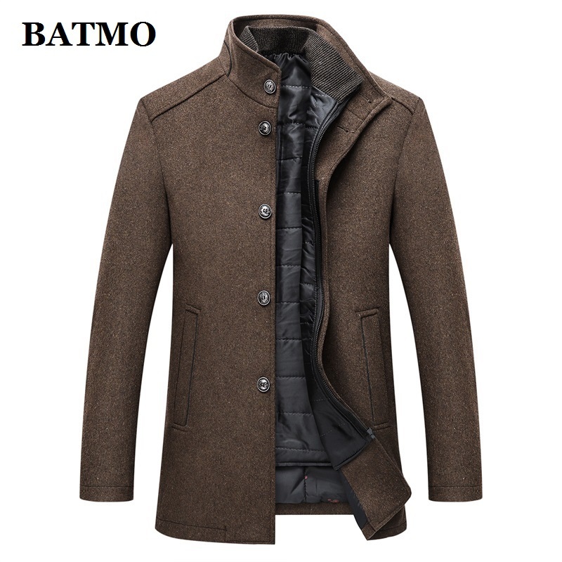 BATMO arrival autumnwinter high quality wool thicked trench coat menmen's wool jackets plus-size M-XXXL AL 02 201222