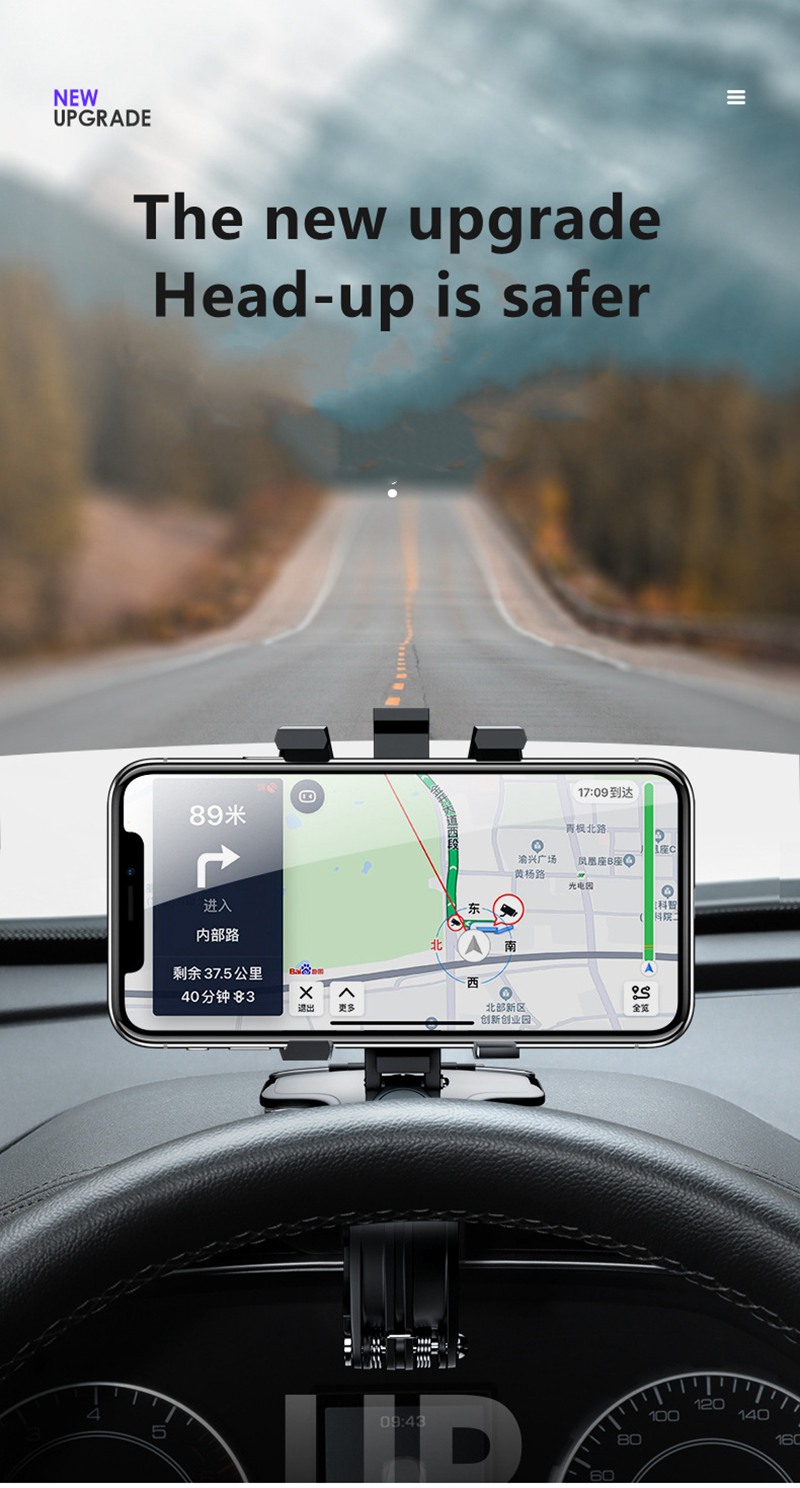 New Car Phone Holder 1200 Degree rotation rearview mirror Sun Visor dashboard GPS mobile navigation Bracket With Parking Card