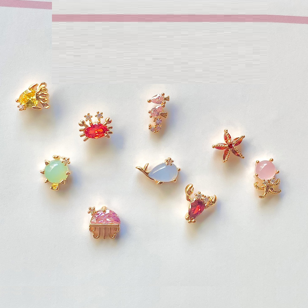 2021 summer collection 100 925 sterling silver gold plated earrings cute lovely sea animal mini tiny stud earring for girl wholesale