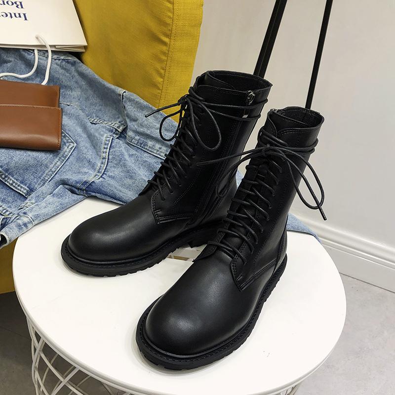 Platform Boots Female 2020 New Autumn Winter British Student Leather Short Boots Motorcycle Lace Up Casual Shoes, Black
Platform Boots Female 2020 New Autumn Winter British Student Leather Short Boots Motorcycle Lace Up Casual Shoes, Black