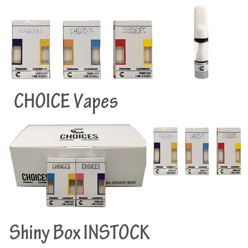 Choices Vapes Cartridges Vape Pen Vapes Carts Packaging 510 Thread Cartridges 0.5ml Instock Disposable Vape Pen Choice Carts Press Atomizer
Choices Vapes Cartridges Vape Pen Vapes Carts Packaging 510 Thread Cartridges 0.5ml Instock Disposable Vape Pen Choice Carts Press Atomizer