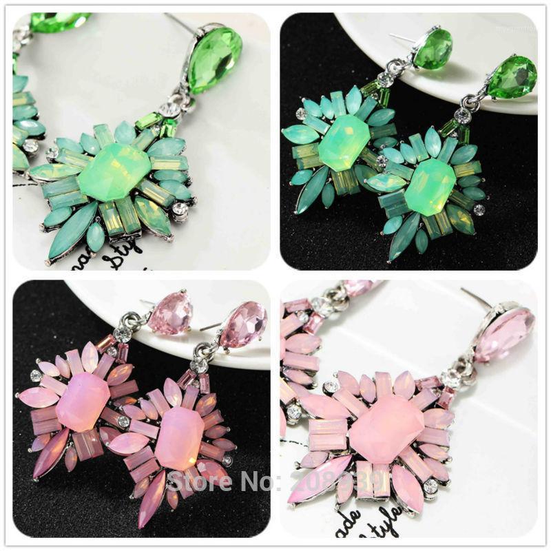 Newest HOT Women's fashion earrings Pink/Green crystal sweet metal with gems Dangle earrings for women girls1
Newest HOT Women's fashion earrings Pink/Green crystal sweet metal with gems Dangle earrings for women girls1