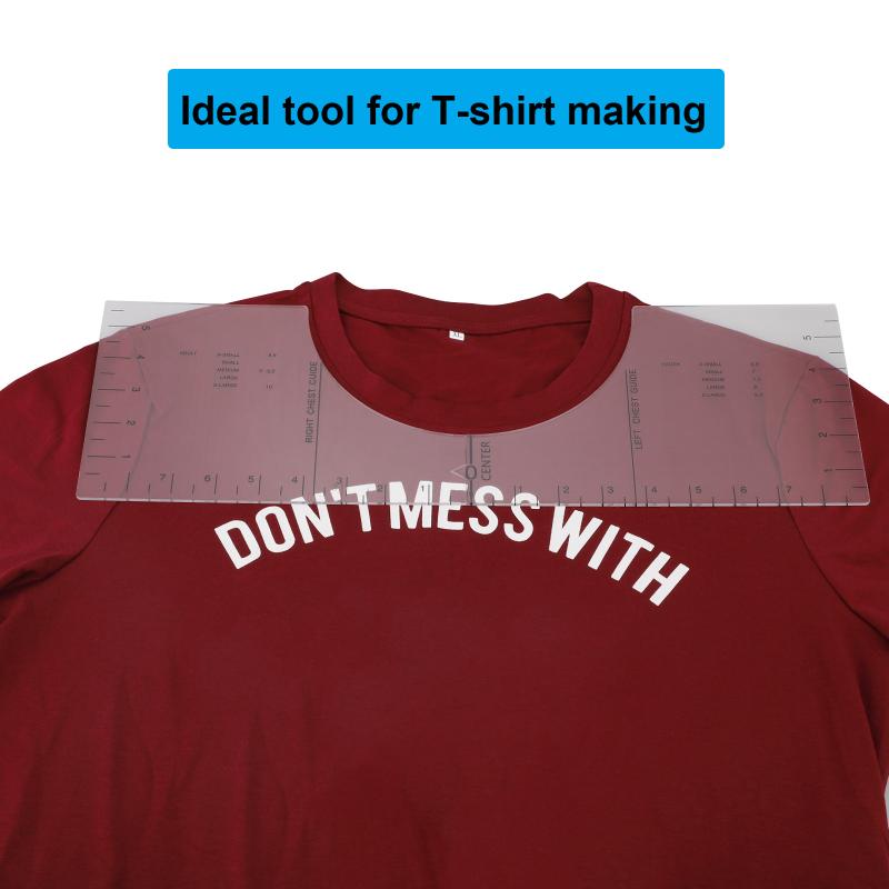 T Shirt Alignment Tool T-Shirt Placement Graphic Guide Tough UV Printed Easy To Carry Two Size Acrylic Tshirt Ruler
T Shirt Alignment Tool T-Shirt Placement Graphic Guide Tough UV Printed Easy To Carry Two Size Acrylic Tshirt Ruler