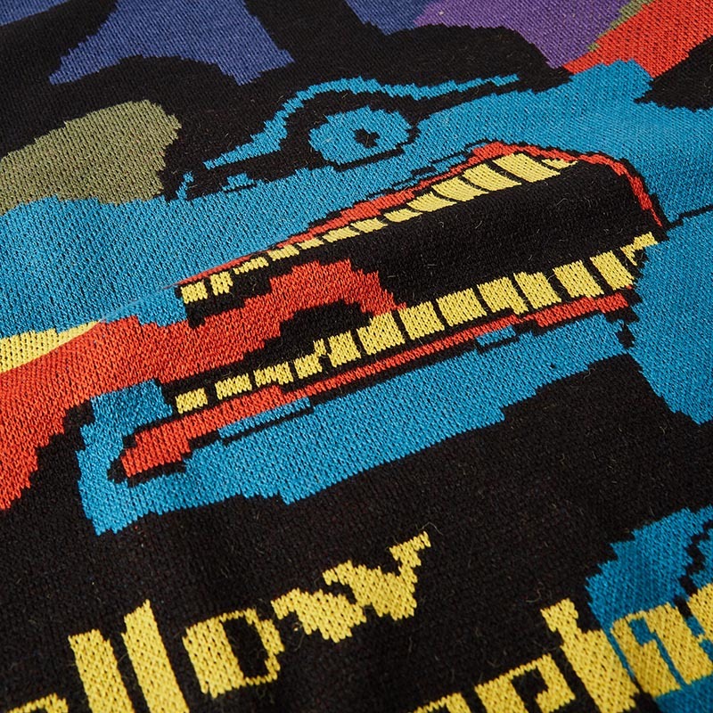 Hip Hop Streetwear Knitted Sweater Men Kanji Monster Printed Pullover Harajuku Cotton Autumn Fashion Casual Sweater Hipster 201221