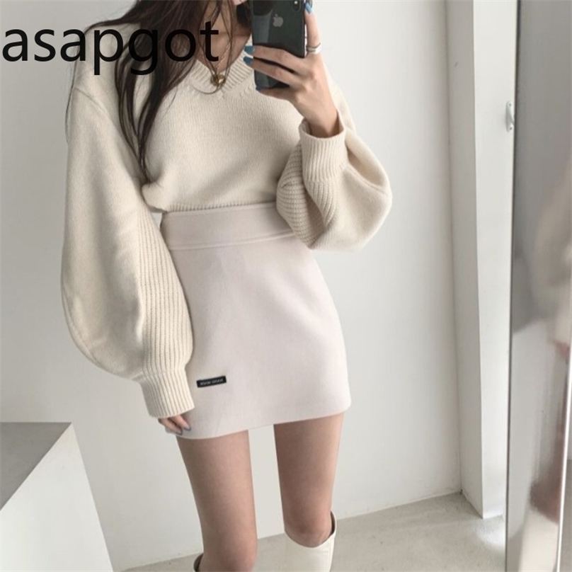 Korean Chic Elegant V-neck Back Lace Up Irregular Lantern Sleeve Knitted Sweater High Waist Bag Hip Skirt Women Fashion Casual 220302, Apricot skirt s
Korean Chic Elegant V-neck Back Lace Up Irregular Lantern Sleeve Knitted Sweater High Waist Bag Hip Skirt Women Fashion Casual 220302, Apricot skirt s