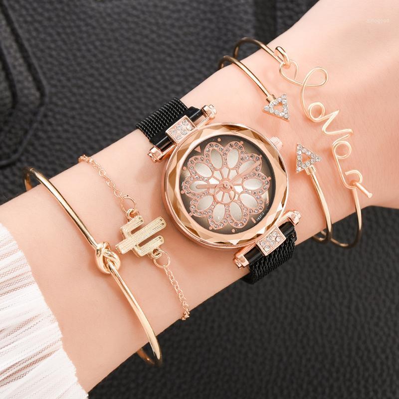 Wristwatches Ladies Magnetic Starry Sky Clock Luxury Women Watches 5pcs/Set Fashion Diamond Female Quartz Relogio Feminino A37691, Gold
Wristwatches Ladies Magnetic Starry Sky Clock Luxury Women Watches 5pcs/Set Fashion Diamond Female Quartz Relogio Feminino A37691, Gold