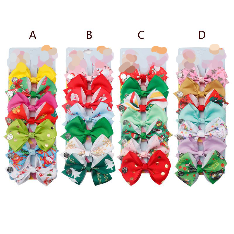 Hot 7pcs/sets 4.5 inch Christmas 7 color children's Ribbon hairpin Crocodile clip bow set girls fashion hair accessories headdress M015, 1lot=1card=7pcs
Hot 7pcs/sets 4.5 inch Christmas 7 color children's Ribbon hairpin Crocodile clip bow set girls fashion hair accessories headdress M015, 1lot=1card=7pcs