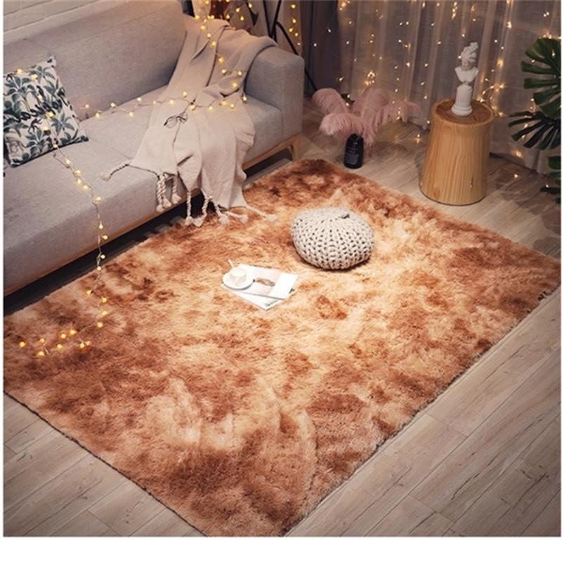 Area Rugs and Carpets Home Living Room Tie Dyeing Fluffy Shag Fur Rug Plush Soft Anti-slip Floor Mat Bedroom Decorative Carpet