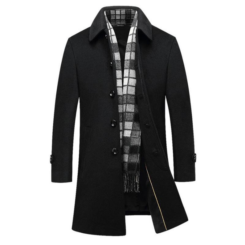 Autumn Winter Wool Coat Men Business Casual Scarf Collar Long Windbreaker Jacket Single Breasted Black Woolen Coat Male 4XL, As pic
Autumn Winter Wool Coat Men Business Casual Scarf Collar Long Windbreaker Jacket Single Breasted Black Woolen Coat Male 4XL, As pic
