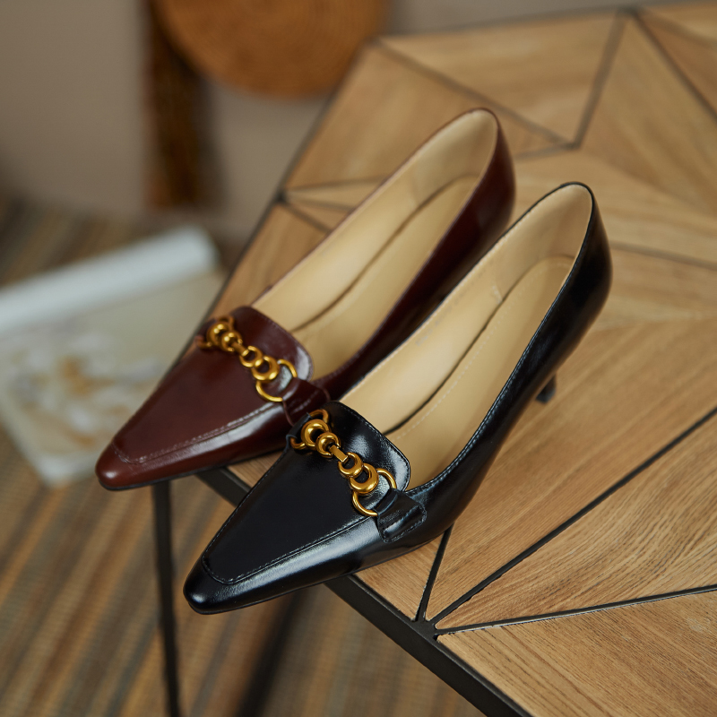 2021 22-25cm Natural Toe Pointed at Metal Decorations High-heeled Women's Shoes Black Heels GBVF, Brown.
2021 22-25cm Natural Toe Pointed at Metal Decorations High-heeled Women's Shoes Black Heels GBVF, Brown.
