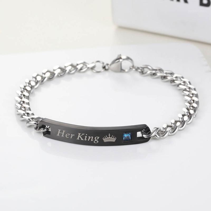 Charm Bracelets His Queen Her King Couple Spliced Heart Inlay Zircon Titanium Steel Hand Chain Man And Women Trendy Jewelry XIN-Shippi1
Charm Bracelets His Queen Her King Couple Spliced Heart Inlay Zircon Titanium Steel Hand Chain Man And Women Trendy Jewelry XIN-Shippi1