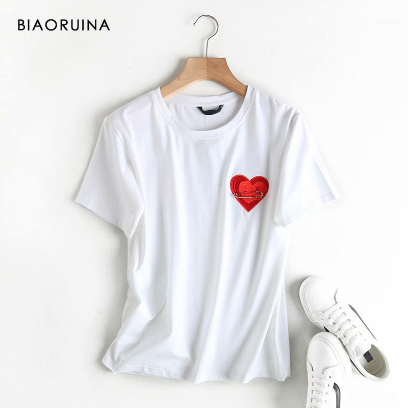 BIAORUINA Women' Heart Embroidery Casual Cotton All-match T-shirt Short Sleeve Female Korean Style Summer Sweet Tees Tops1, Black
BIAORUINA Women' Heart Embroidery Casual Cotton All-match T-shirt Short Sleeve Female Korean Style Summer Sweet Tees Tops1, Black
