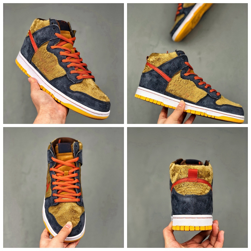 2021 Top quality NK SB High mens sneakers Pig leather velvet shoes Papa Bear Brown fashion men women running shoes With Box
2021 Top quality NK SB High mens sneakers Pig leather velvet shoes Papa Bear Brown fashion men women running shoes With Box